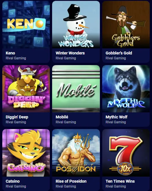 Spinay Casino'nun ücretsiz oyun slot makinesi portföyü